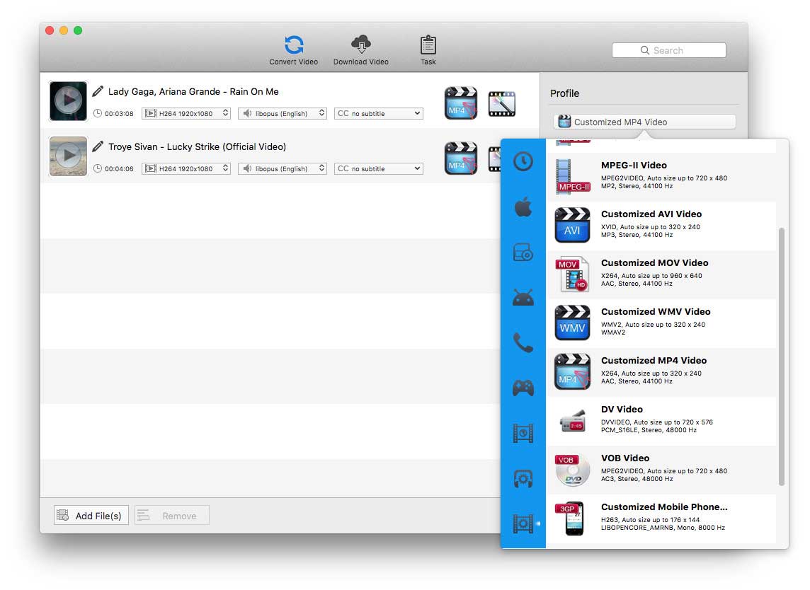 fre video file converter for mac